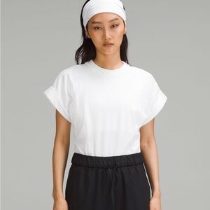 NWT Lululemon Heavyweight Cotton T-Shirt Bodysuit, White, Size Small